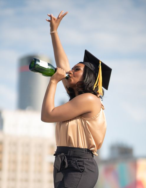Senior graduation portrait on campus — Detroit, MI (33)